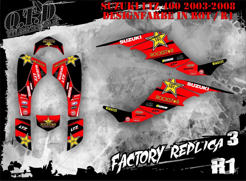 Factory Replica 3 Rot für Suzuki LTZ 400 2003-2008